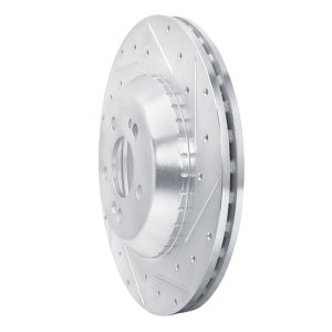 Mercedes-Benz S400 Brake Rotor (1) - Rear Right - R1 Concepts - Drilled & Slotted - Silver - `14-`21